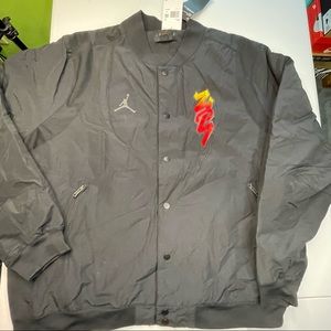 Jordan Zion x Bayou Boys Mens 3XL Size Black Flight Jacket Snap Fastened